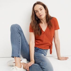 Madewell Texture and Thread Wrap Tie Top